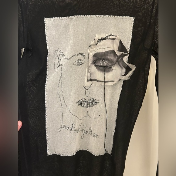 Jean Paul Gaultier SS 2002 Vintage Mesh Picasso Appliqué Madonna Eyes Pullover - Picture 10 of 16
